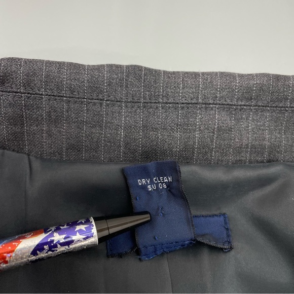 J Crew Blazer Jacket Coat 2 Button Gray Wool Super 120’s Pin Striped Womens 8 - Picture 6 of 10